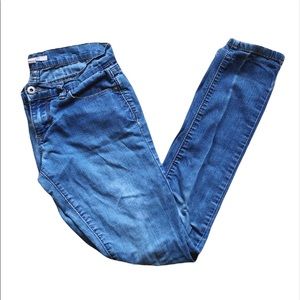 Forever21 Blue Skinny Denim Mid Rise Jeans